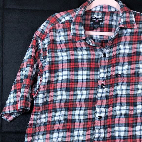 Ralph Lauren Polo Mens Shirt Multi Plaid 100% Cotton Button Down Short Sleeve L - Picture 4 of 11